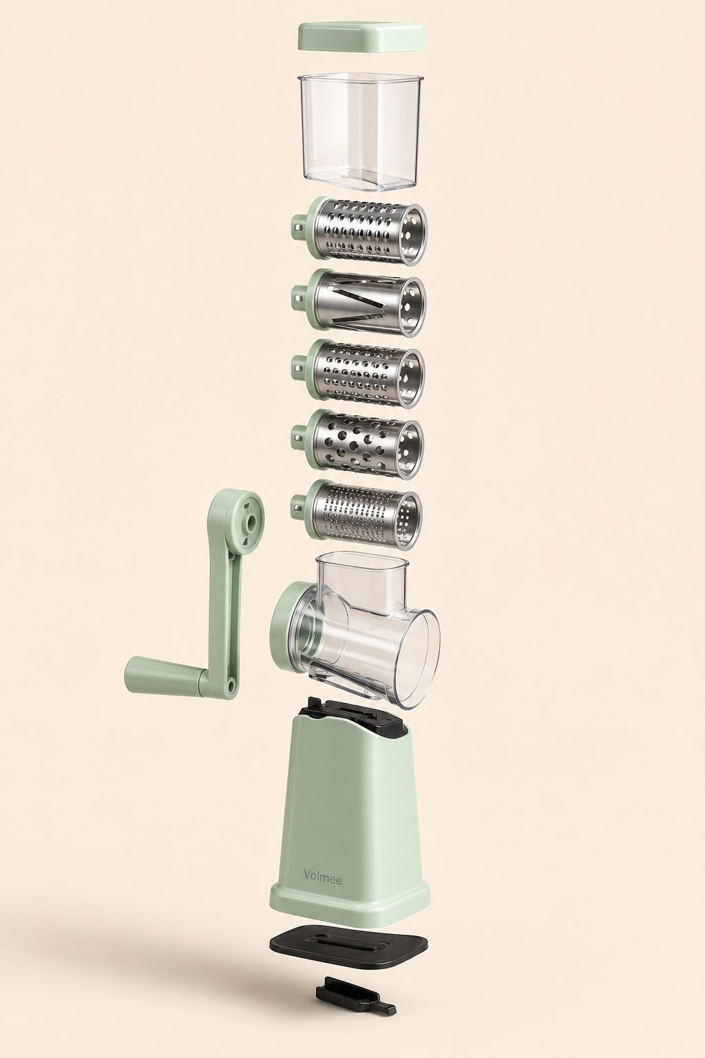 Exploded view showing every included part