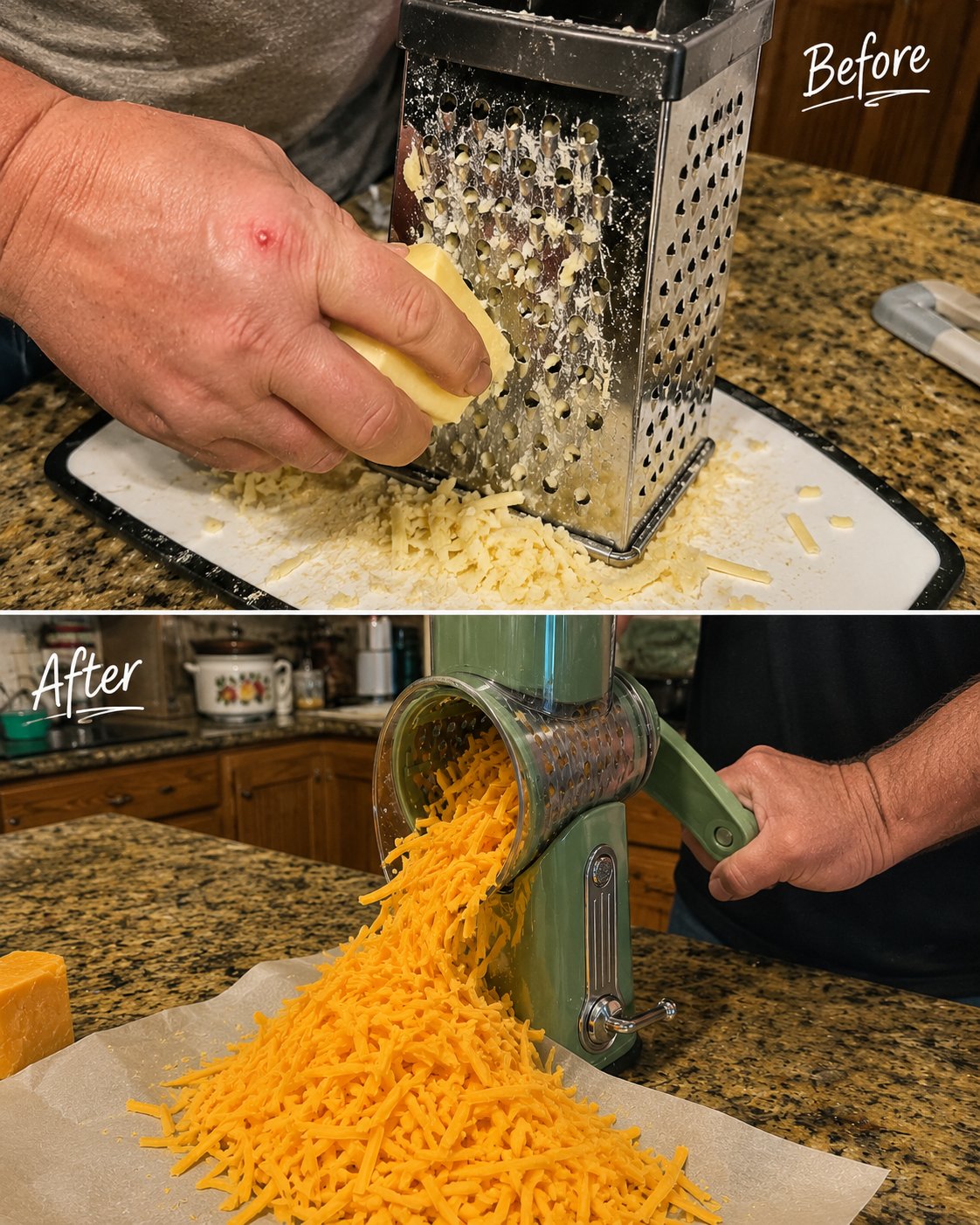 Before and after: box grater vs Volmee