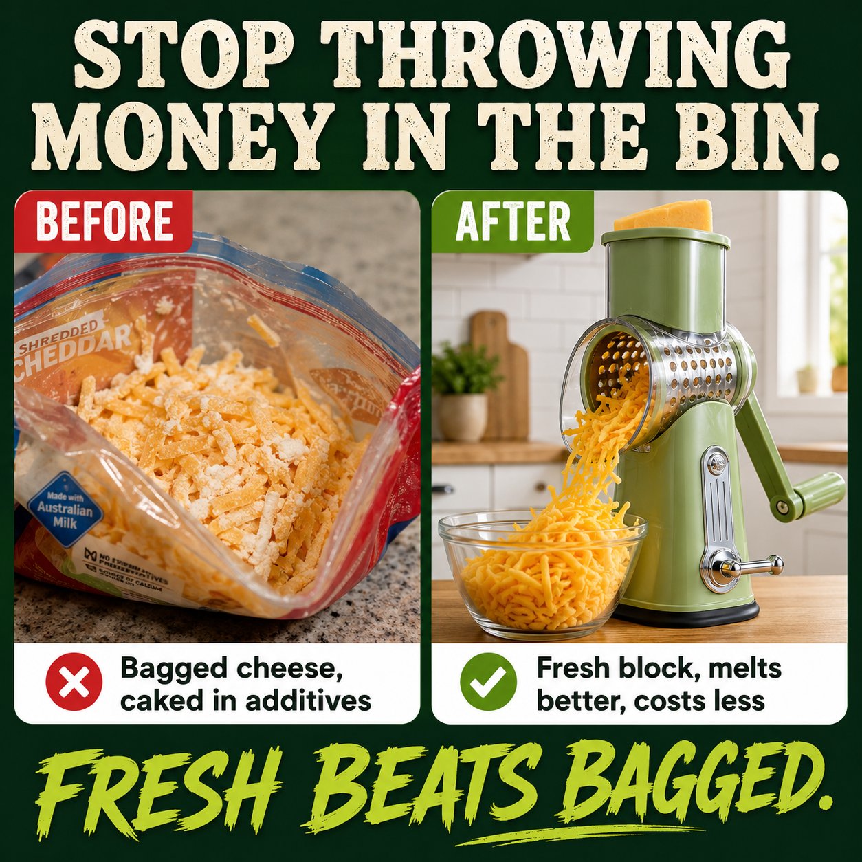 Fresh beats bagged — stop throwing money in the bin